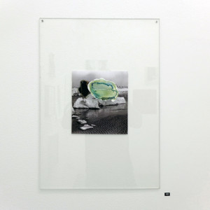 Nick StrikeThought on Ice: All That is solid…, 2016 watercolour on paper, copper, ink, pva, found image on acetate