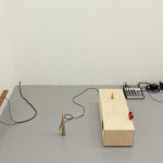 Paul Greedy 
Om, 2016 
wood, copper, piano wire, magnets, electronics, digital sine tones