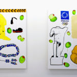 Worry Beads (left) / Honey Puffs (right)acrylic,  mixed media on canvas